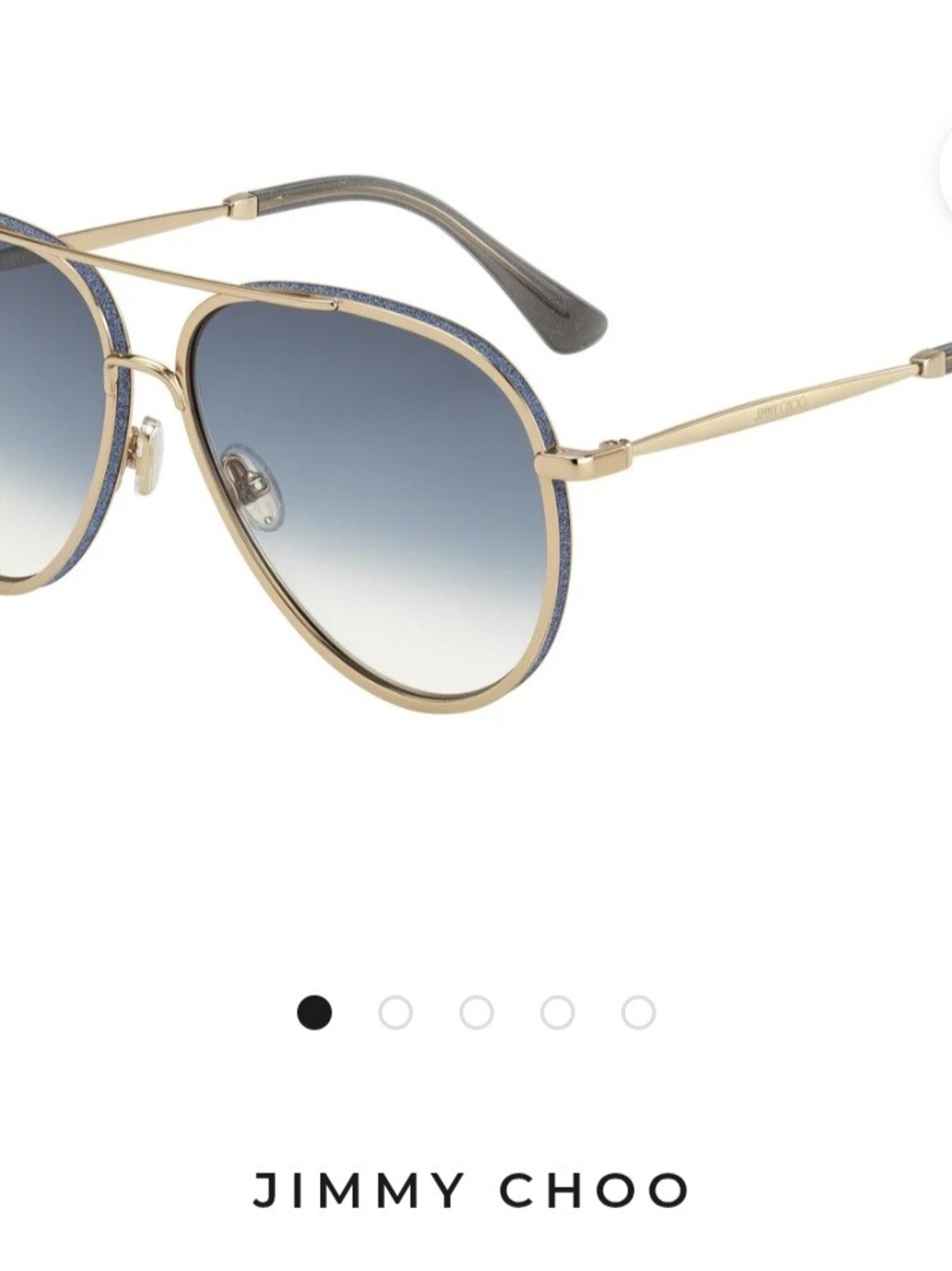 Jimmy Choo triny Gold Aviator Sunglasses with Blue Gradient Lenses
